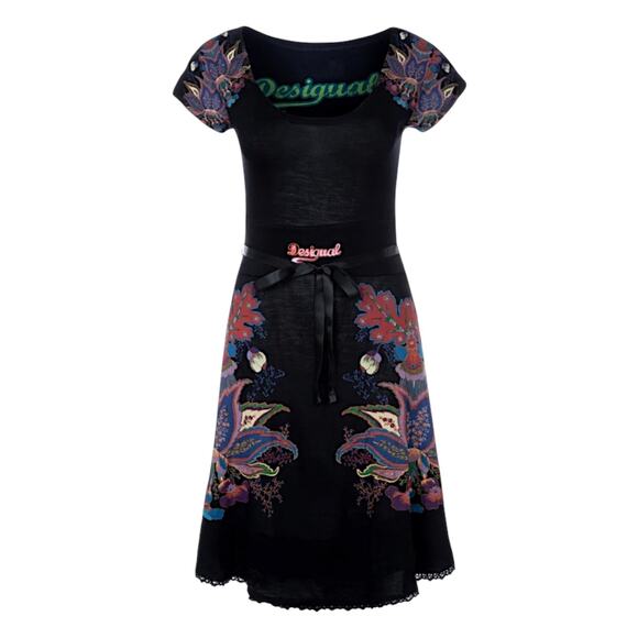 Desigual Floral Dress in Black | Size M - Picture 1 of 11